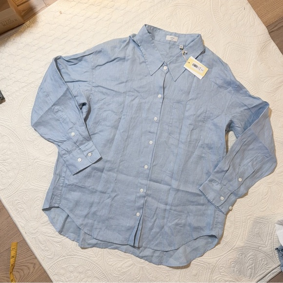 Wilfred Tops - NWT Aritzia Wilfred 117241 RELAXED DEW BLUE XS